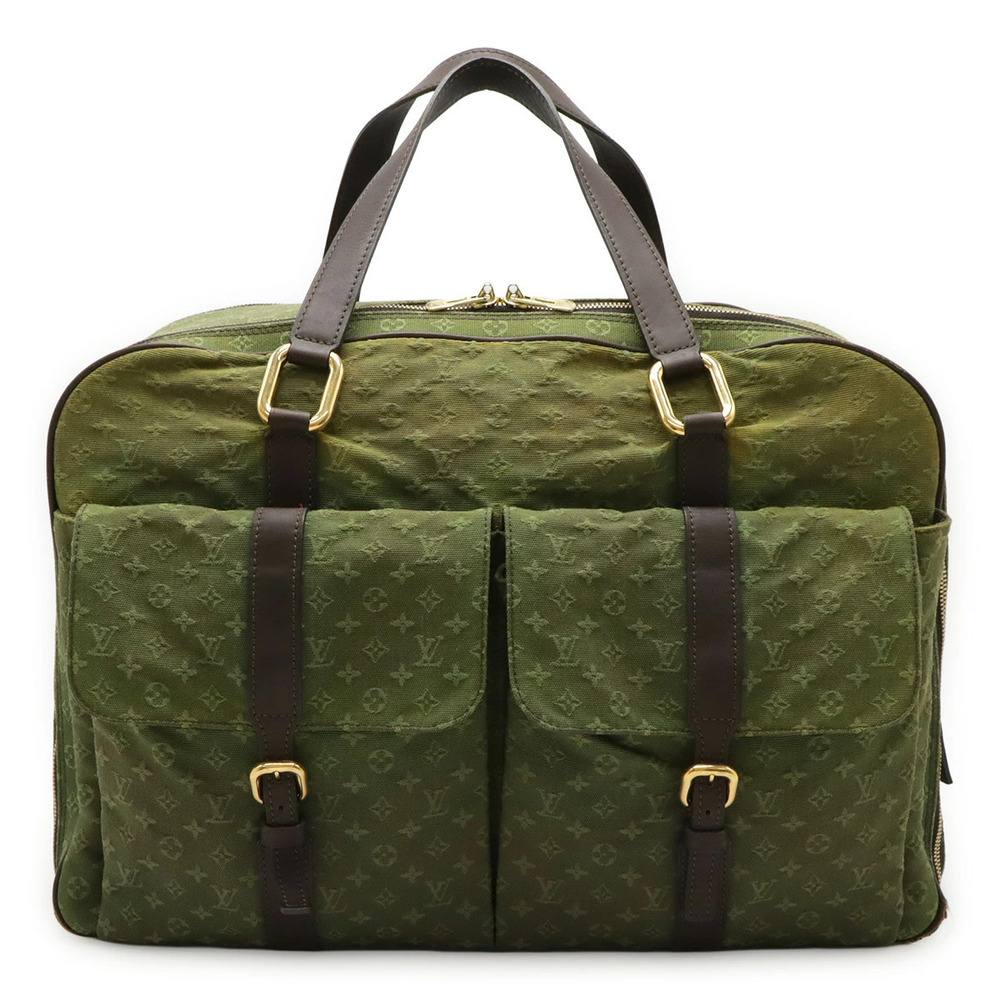 LOUIS VUITTON Monogram Claudine Boston Bag Travel Khaki Green Shoulder strap